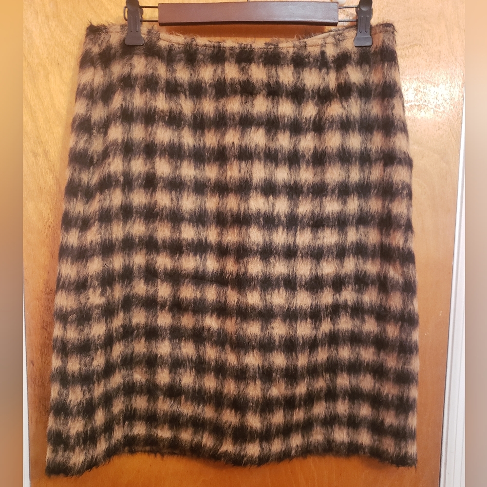 MaxMara Studio Alpaca & Virgin Wool blend houndstooth pencil skirt 90's
